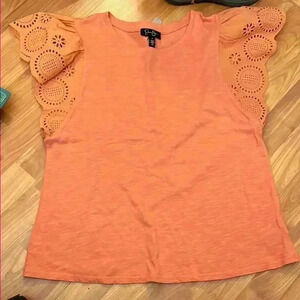 Eyelet Short Sleeved Top Jessica Simpson Size S